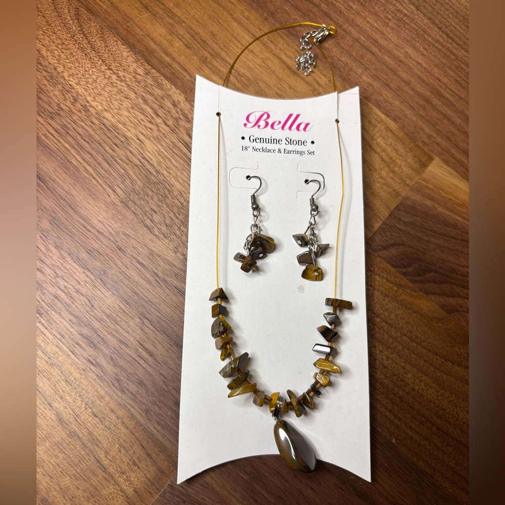 Genuine Stone earring & necklace set